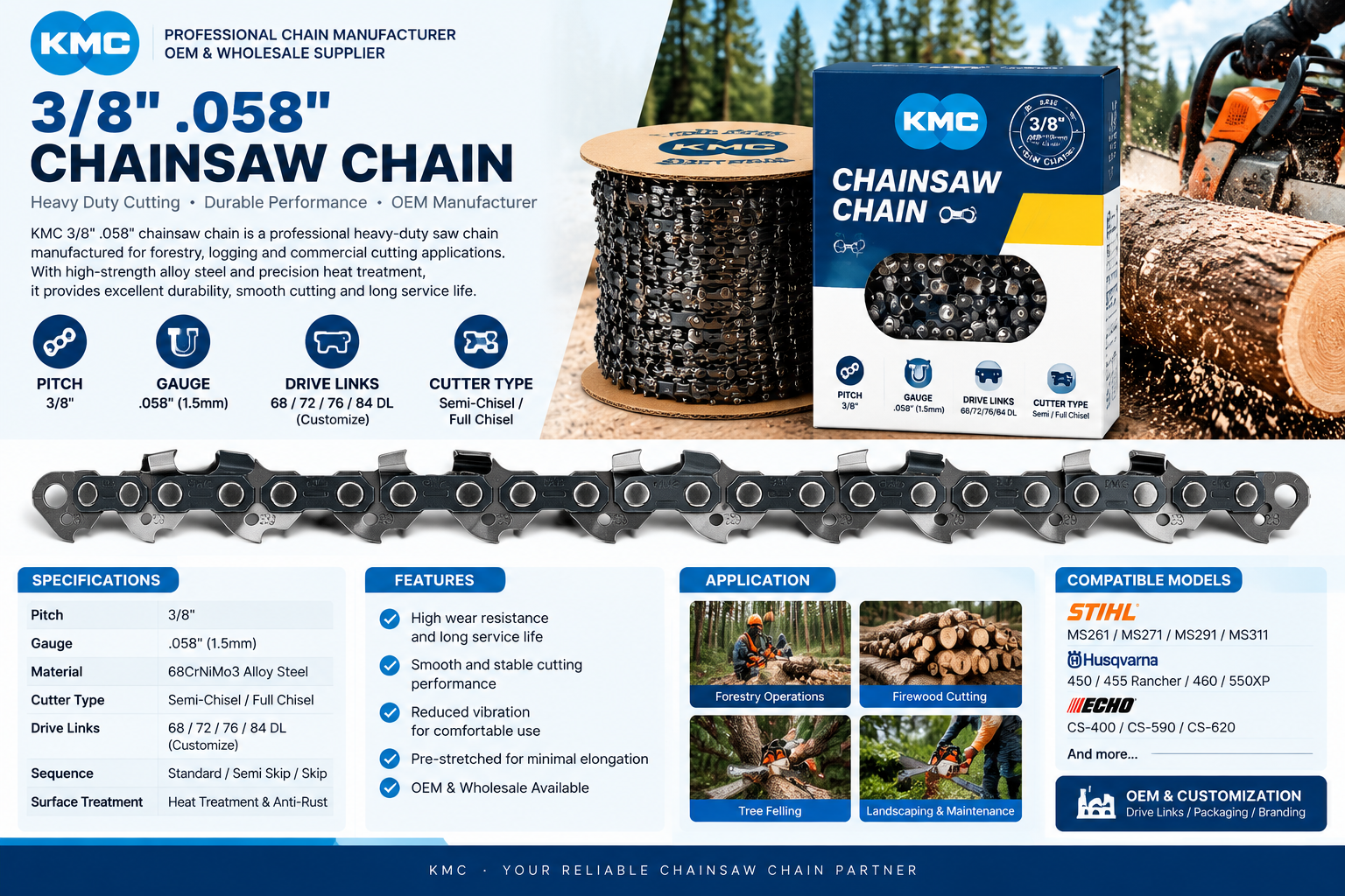 KMC chainsaw chain product image