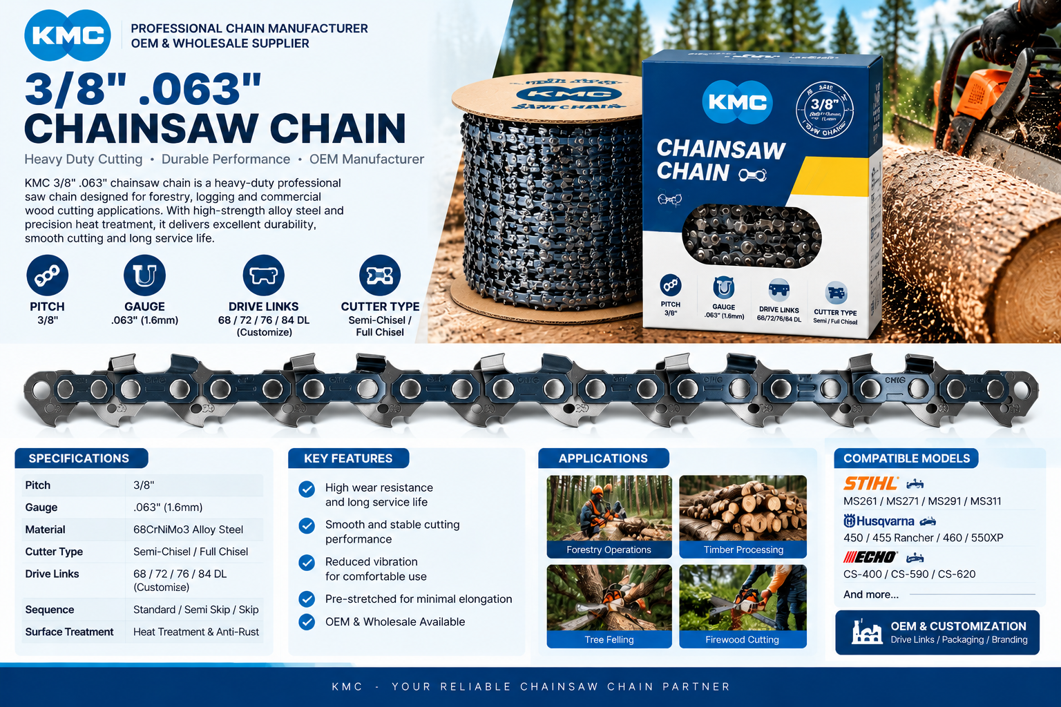 KMC chainsaw chain product image